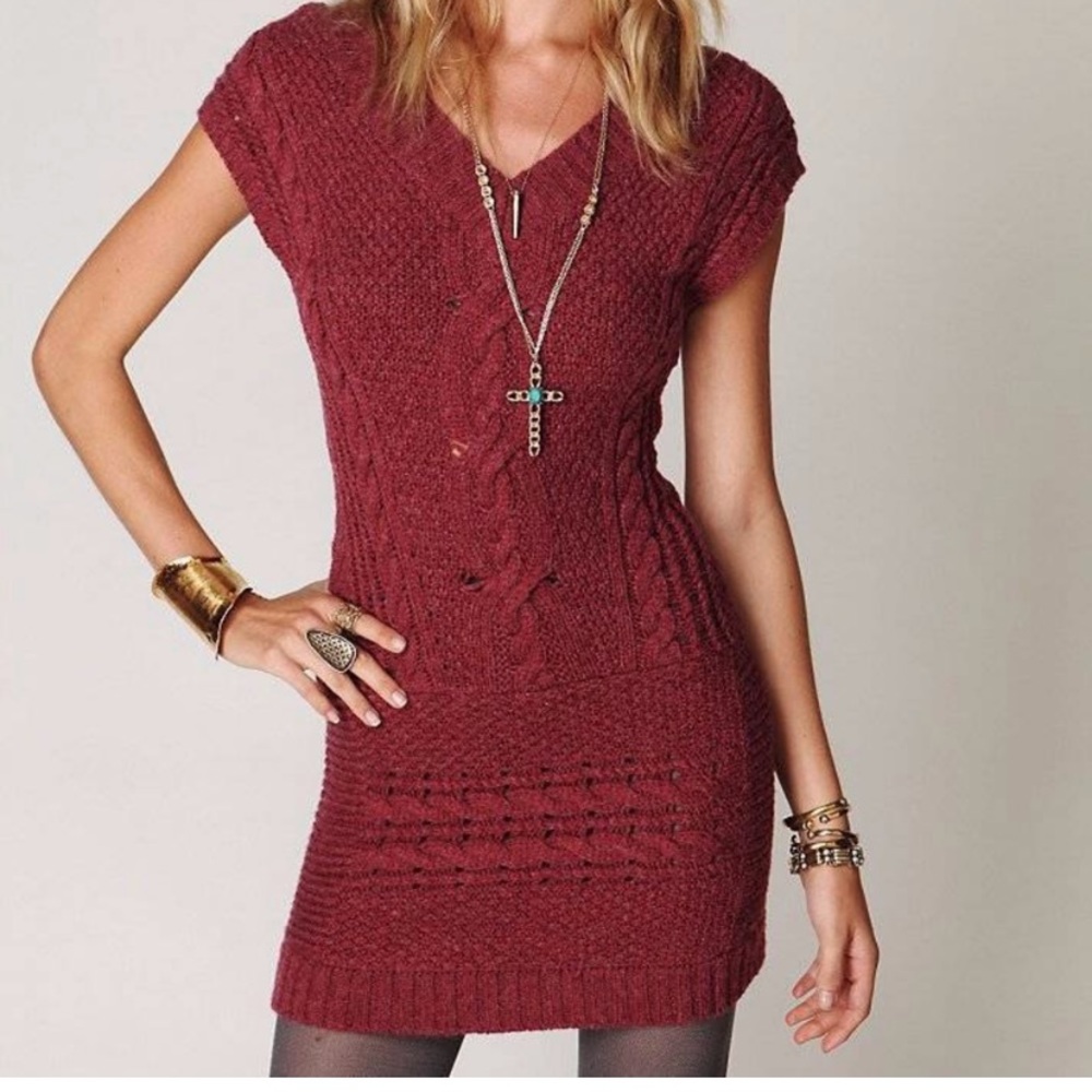 Free People Mini Sweater Dress